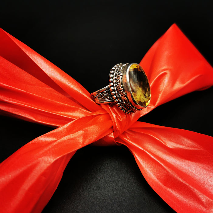 Anello quarzo citrino
