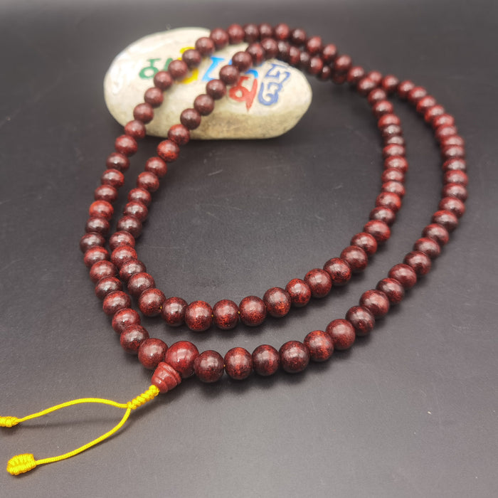 Mala Tibetana sandalo Rosso