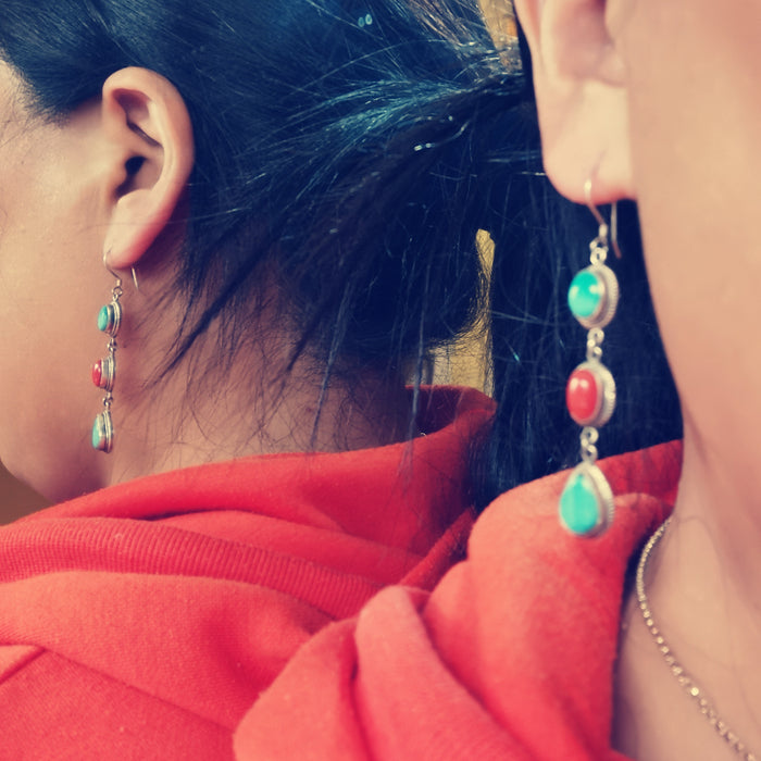 Orecchino tibetano agento 925