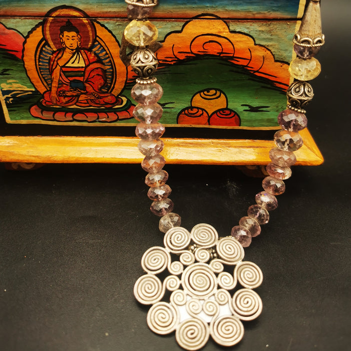 collana amitista e argento 925