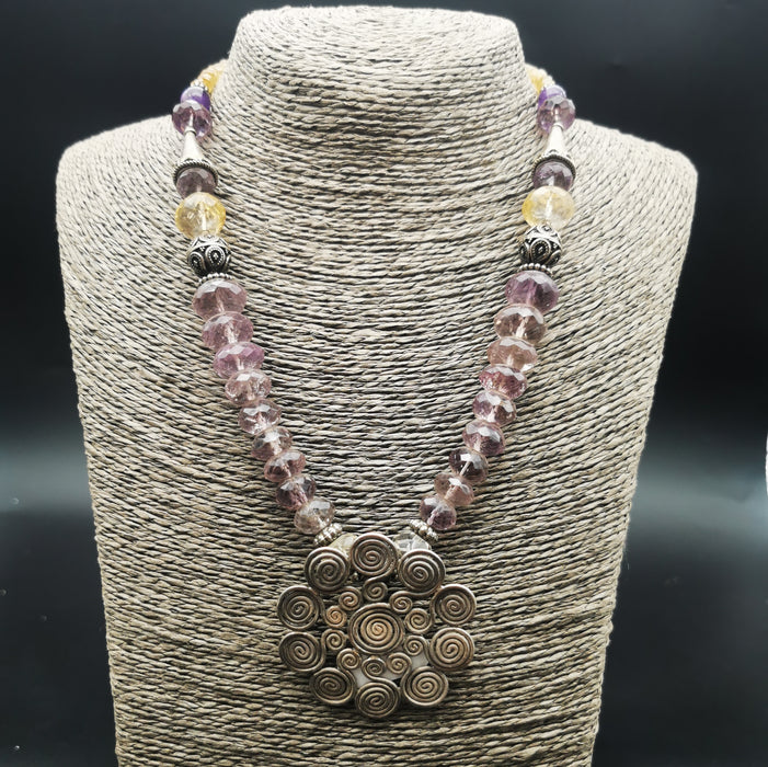 collana amitista e argento 925