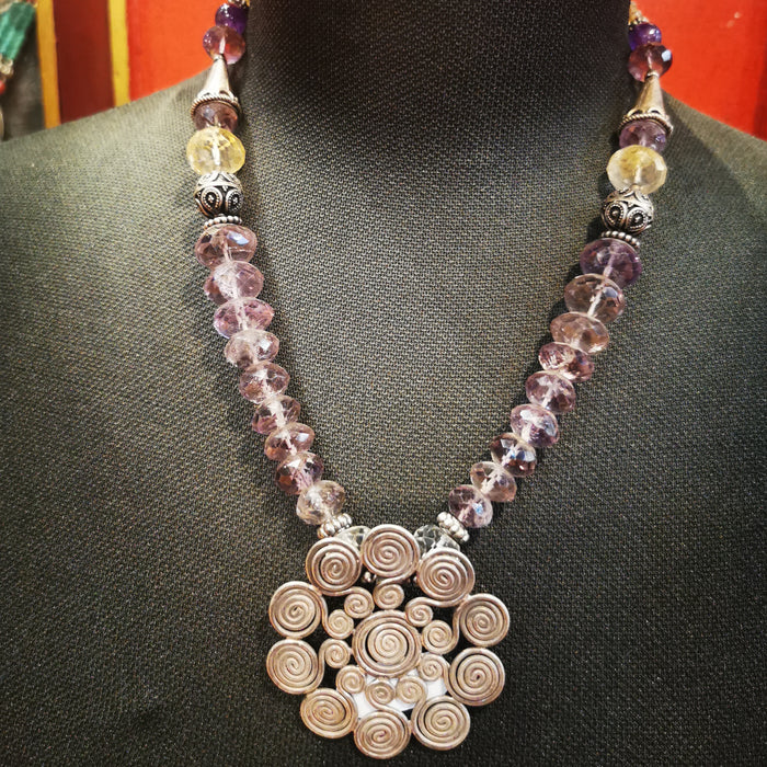 collana amitista e argento 925