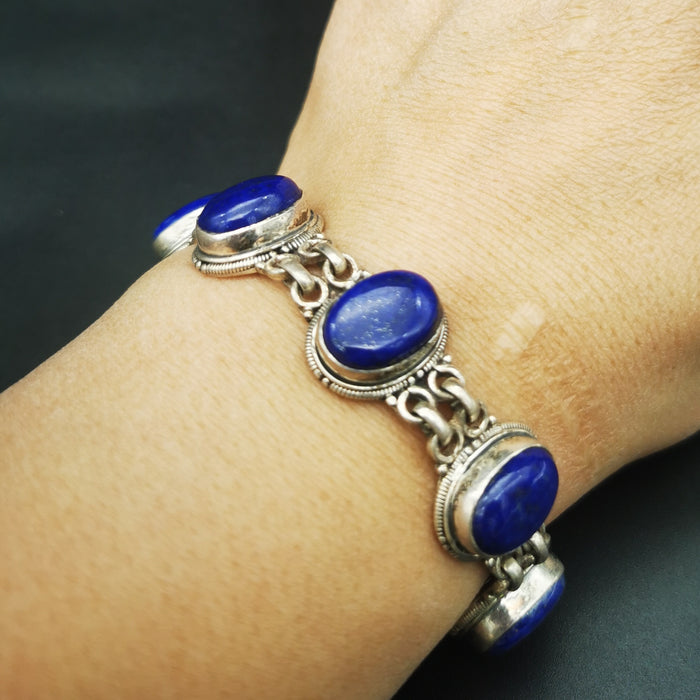 bracciale con argento e lapislazzuli