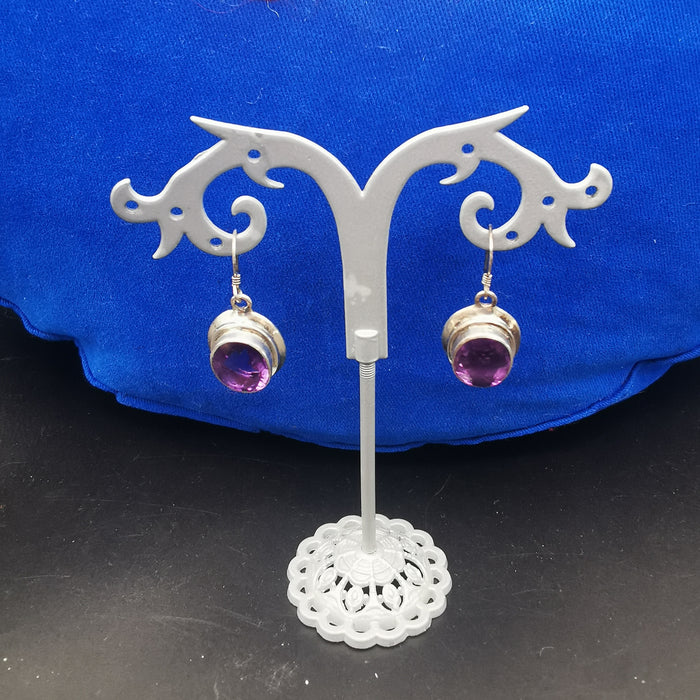 orechini tibetani con argento 925 e pietra di amitista